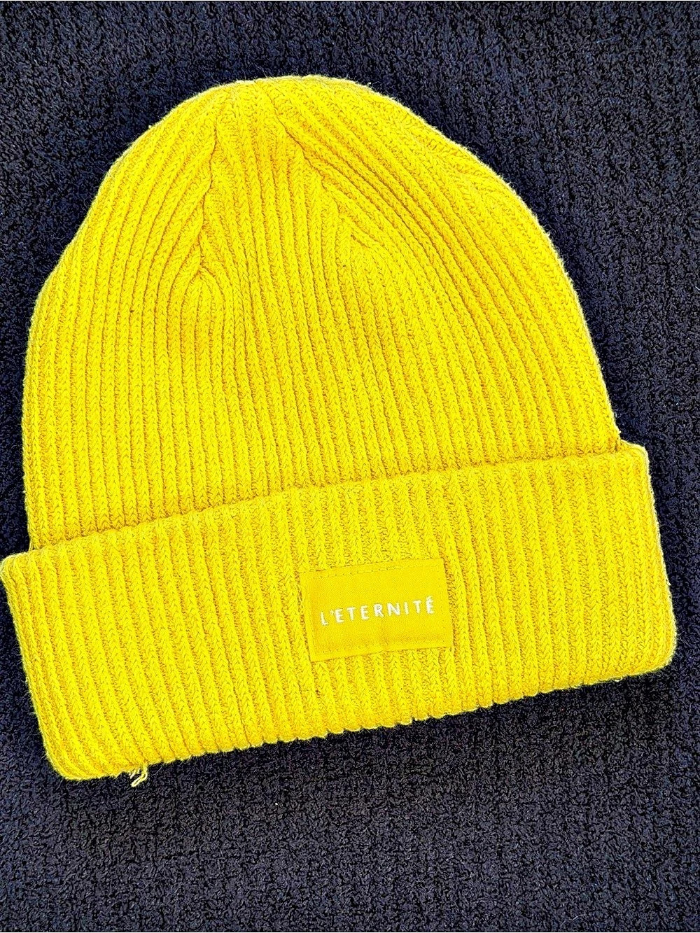H&M L'éternité Knitted Hat Ribbed Beanie Yellow Like New